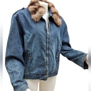Kenzie Faux Fur Collar Jean Jacket 14